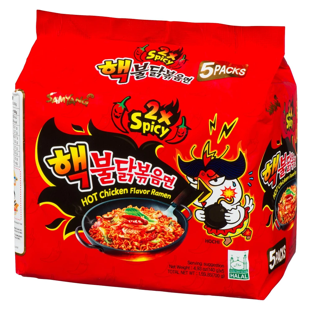 SAMYANG CHICKEN FLAVOURED RAMEN EXTRA SPICE, Hot Chicken 2X Spicy Flavour Ramen