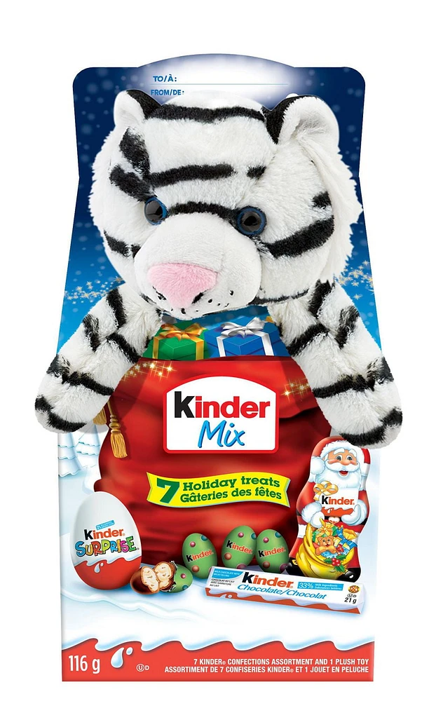 Kinder Mix Chocolate Treats with Plush Toy, 116 g with 7 treats inside