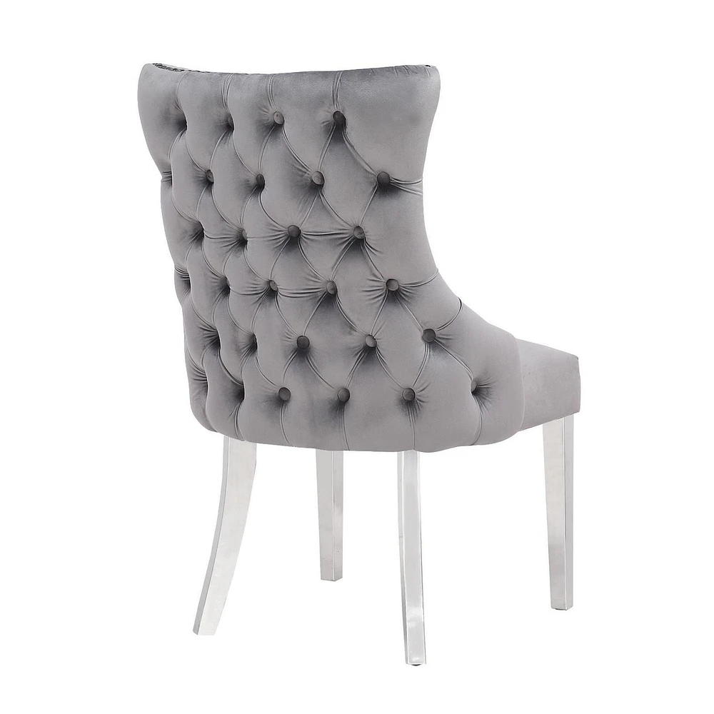 Plata Import - CHAISE DE SALLE À MANGER STONEFORT - PIEDS EN ACIER GRIS