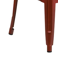 30'' High Backless Distressed Black Metal Indoor-Outdoor Barstool