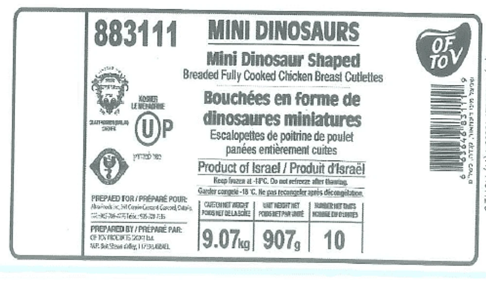 OF TOV CHICKEN, Chicken Dinosaur KFP