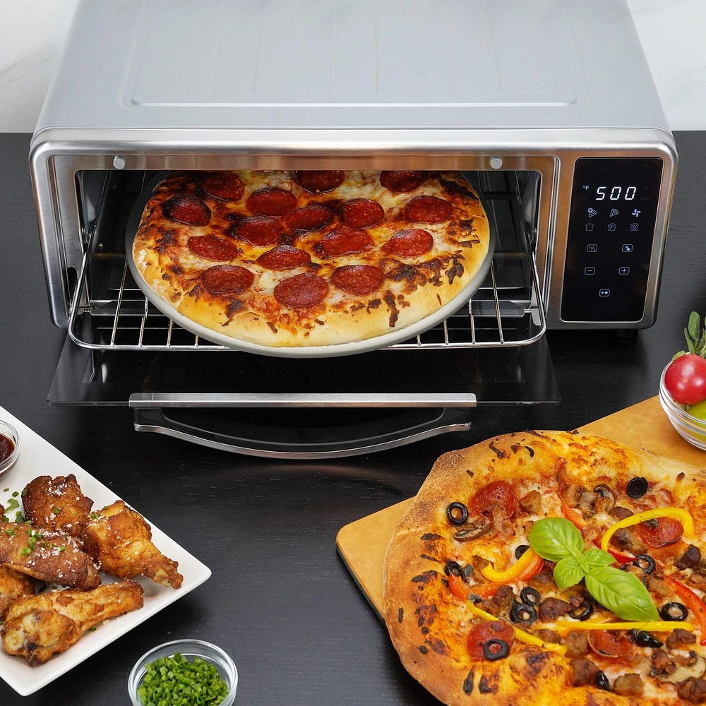 Kalorik MAXX High Heat 600°F Air Fryer and Pizza Oven with Pizza Stone, in Stainless Steel (AFKA600PZB43)