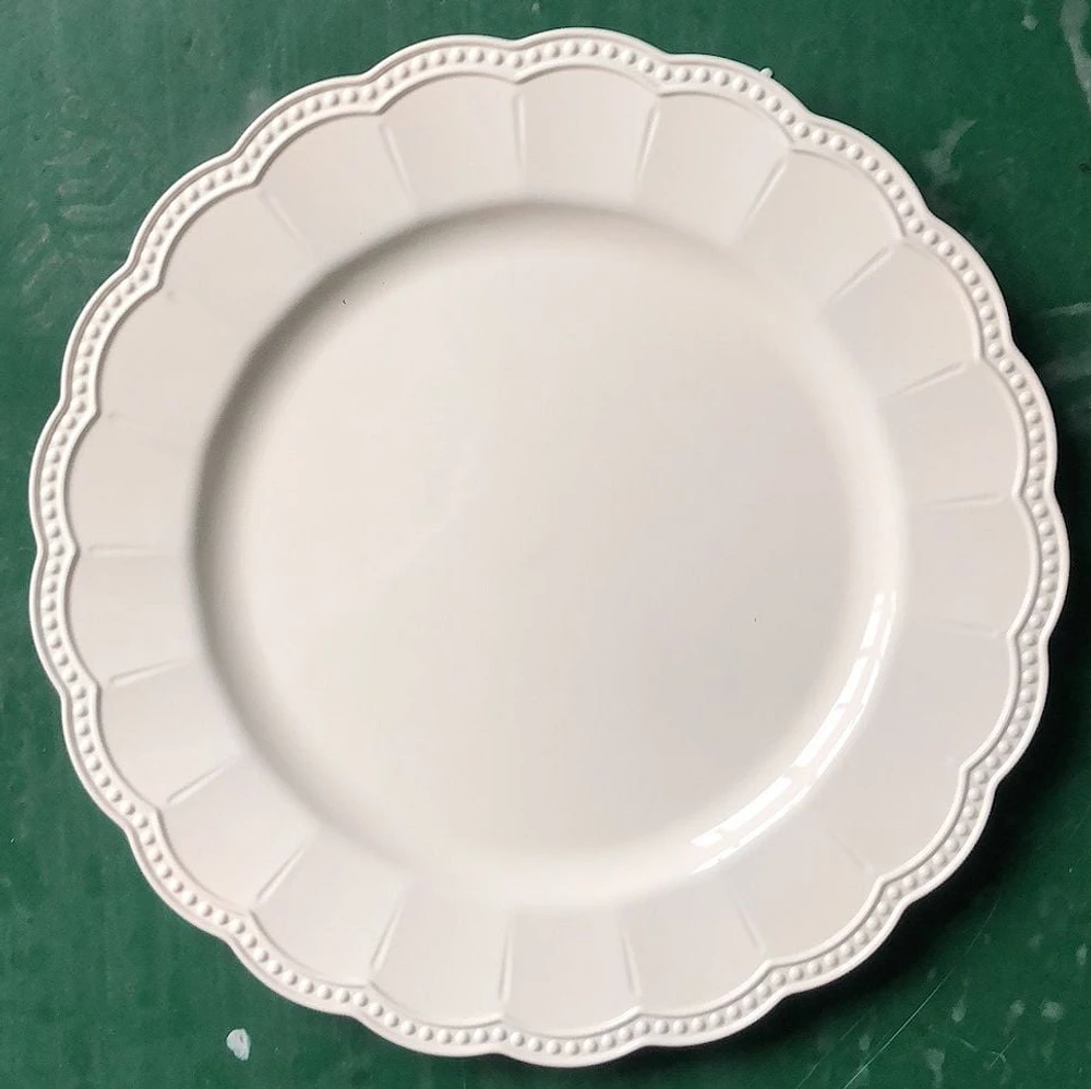 Assiette de présentation en plastique blanc, 13x13x0,71 inch, 1 pièce
