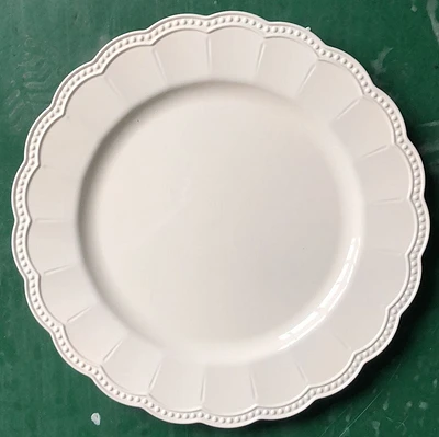 Assiette de présentation en plastique blanc, 13x13x0,71 inch, 1 pièce