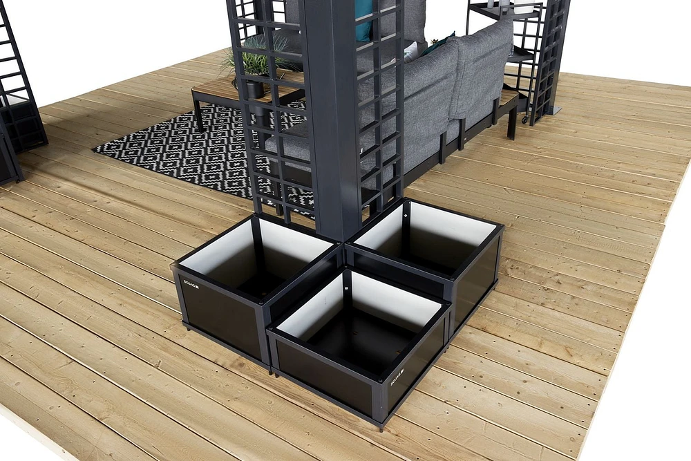 Boîtes à fleurs Sojag à cadre d'aluminium 3 morceaux