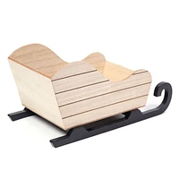 On the Surface Black-Trimmed Wooden Sled Décor