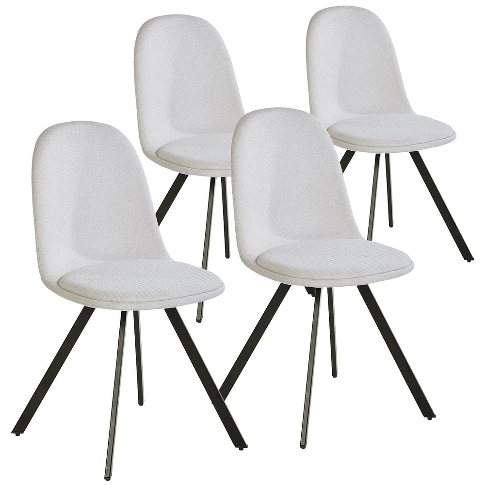 Ensembles de salle à manger Homy Casa - Table de 62.9 pouces et 4 chaises rembourrées pour salle à manger familiale Ensembles de 5 pièces pour 4-6 personnes