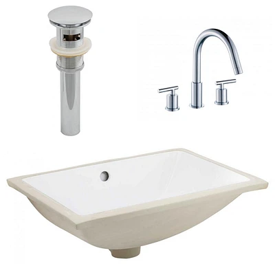 American Imaginations 20.75-in. W CSA Rectangle Bathroom Undermount Sink Set In White