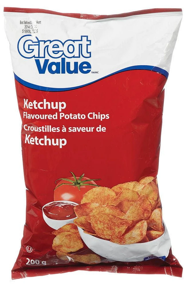 Croustilles Great Value à saveur de ketchup