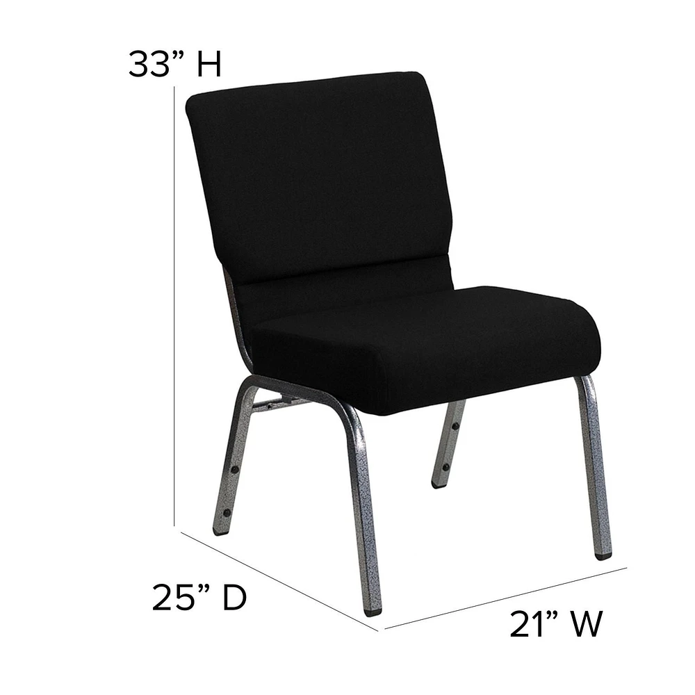 Flash Furniture Hercules Series 21''W Stacking Church Chair in Black Fabric