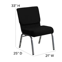Flash Furniture Hercules Series 21''W Stacking Church Chair in Black Fabric