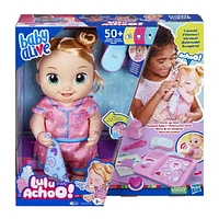Baby Alive poupée Lulu Achoo, poupée interactive de 30 cm avec sons, lumières, mouvements et accessoires, cheveux blonds, enfants, dès 3 ans