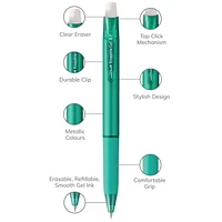 uniball™ Erasable Gel Retractable Pens, Medium Point (0.7mm), Business Colours, 4 Pack, Erasable Gel Pens