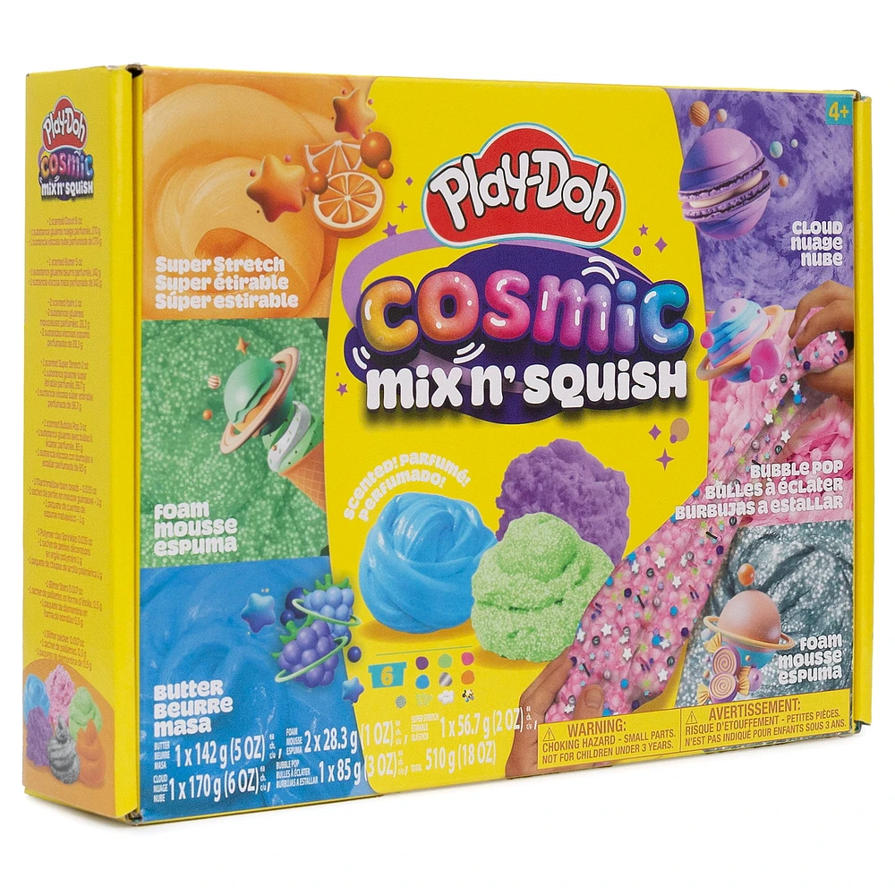 Play-Doh Pâtes à modeler cosmiques variées mélanger et écraser - nuage, beurre, mousse, bulles éclatantes, super étirable