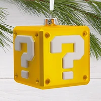 Décoration Hallmark de Noël (Bloc avec point d'interrogation, Super Mario, Nintendo, en verre soufflé)