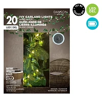 Danson Decor, Prelit Battery Operated Ivy Leaf Garland, 20L Microdot LED - 6 units