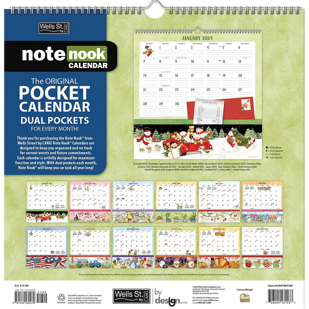 Chanson Folklorique 2024 30.48x30.48 CM Note Nook Mur Carré Calendrier, 9781469430270