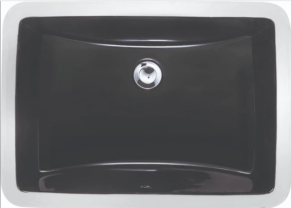 American Imaginations 18 pouces. L 12.375-in. D Lavabo de salle de bain rectangulaire certifié CSA de couleur noire
