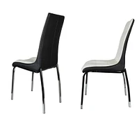 Chaise de salle à manger Canadienne Martino noir et blanc