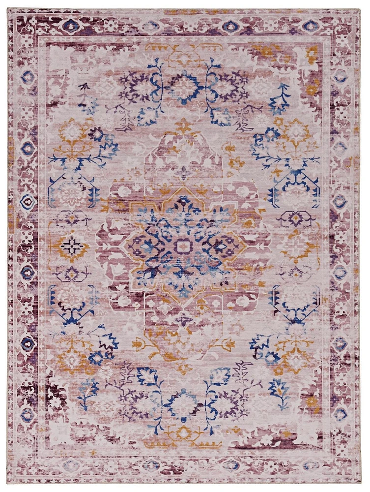 Tapis d'appoint lavable Micah pi x 3 pi ivoire et or