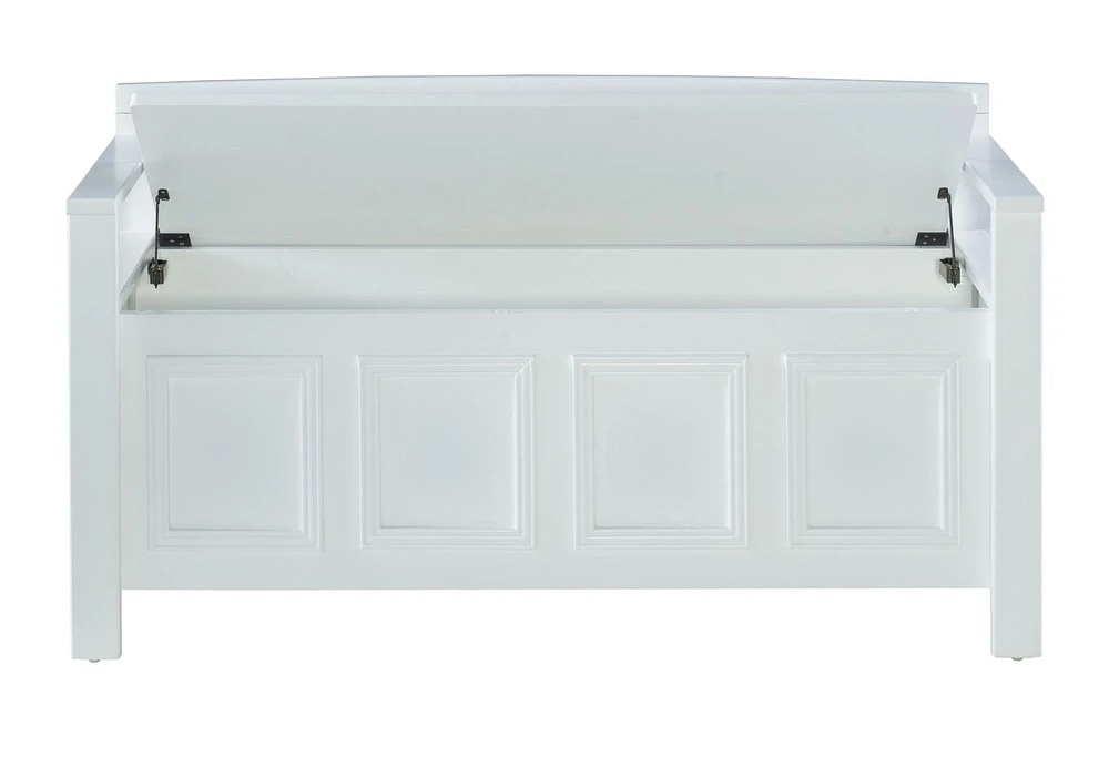 Niles White Storage Bench