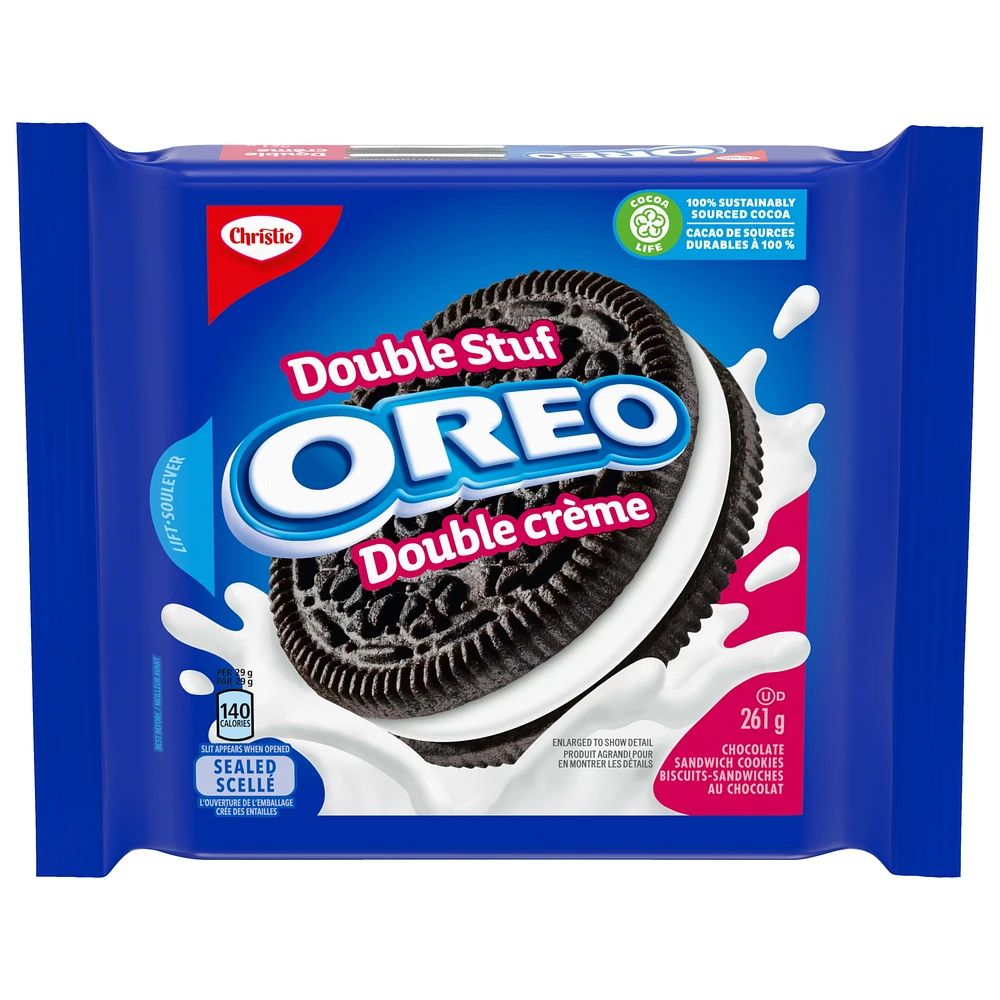 Oreo Double Stuf Chocolate Sandwich Cookies, 261 g