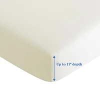 Drap-housse en bambou massif ultra doux et soyeux à poche profonde, en rayonne de bambou solide, toutes saisons