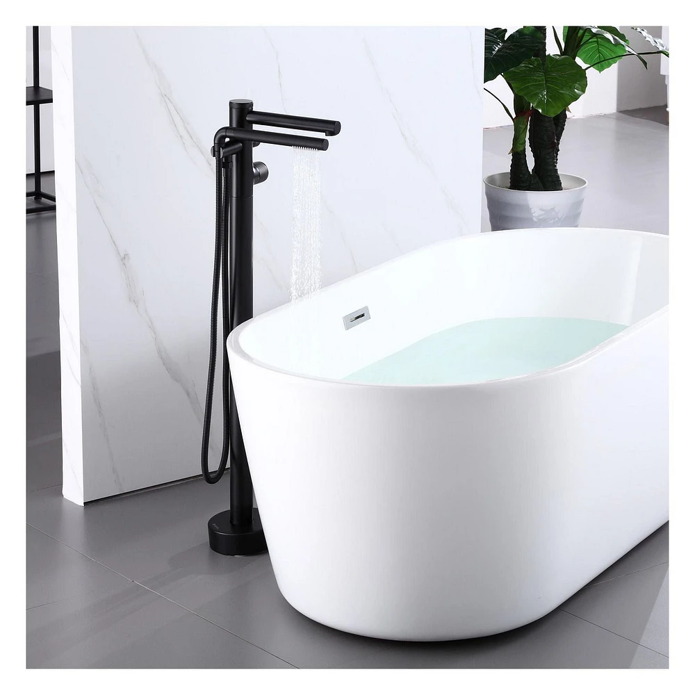 Robinet de baignoire autoportant CLAUDIA d'akuaplus® avec douche à main.