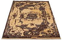 ECARPETGALLERY Tapis Noué à la Main pour Salon, Salle à Manger et Chambre à Coucher Transitionnel Collection Oushak Prestige 5'6" x 7'7" en Gris