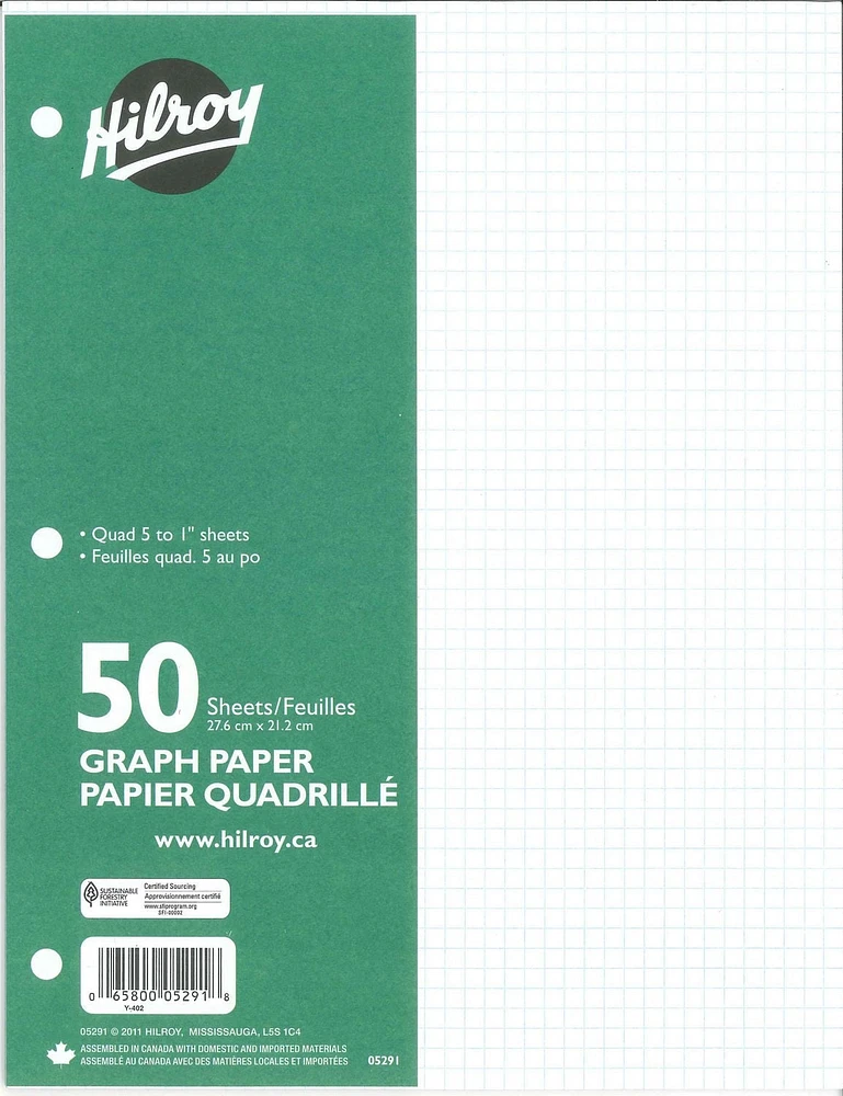Feuilles Mobiles de Papier 5:1 Hilroy 50 Feuilles 5:1 Mobiles de Papier