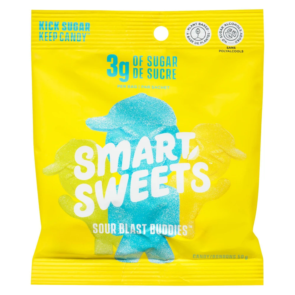 SmartSweets, Sour Blast Buddies, 50g Pouch, No artificial sweeteners and added sugar.