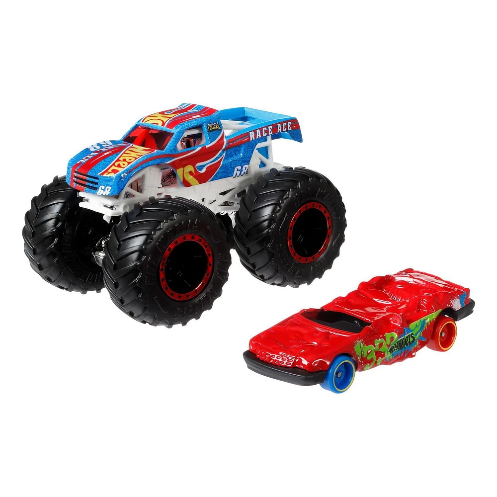 Hot Wheels Monster Trucks 1:64 Race Ace 2-Pack Vehicles