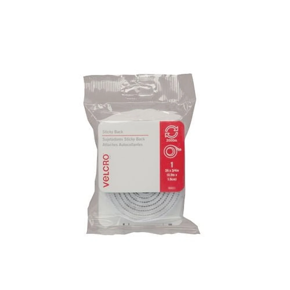 VELCRO® Brand Sticky Back™ Tape - 3FT White