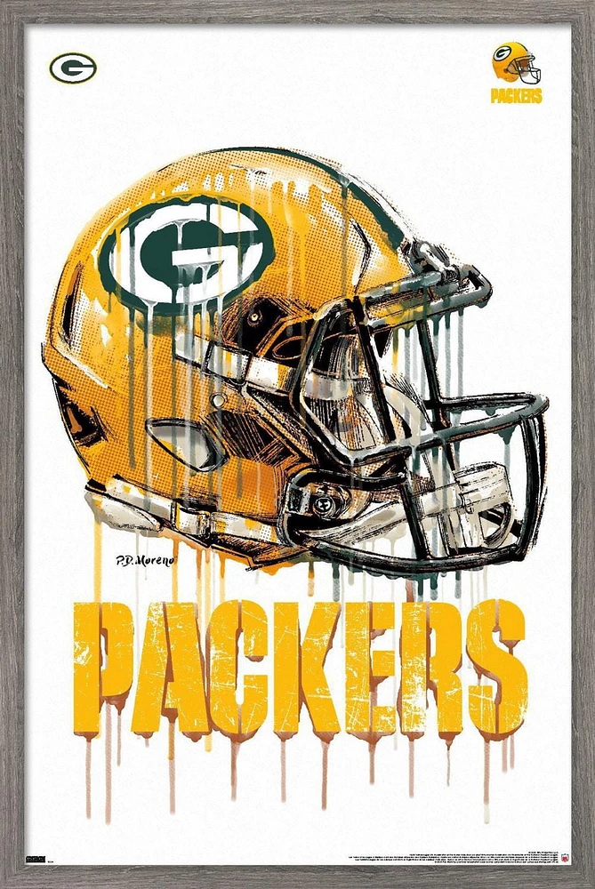 NFL Green Bay Packers - Drip Helmet 20 Wall Poster, 22.375" x 34"