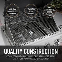 Kenmore - Gril à gaz à 4 brûleurs et brûleur latéral SEARING - Tout en acier inoxydable