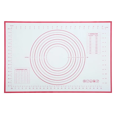 Tapis à pâtisserie réutilisable en silicone 24" x 16" Mainstays avec mesures Tapis à pâtisserie en silicone MS