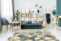 Tapis en Laine Aspire Triangle ivoire et gris de 8 pi x 11 pi