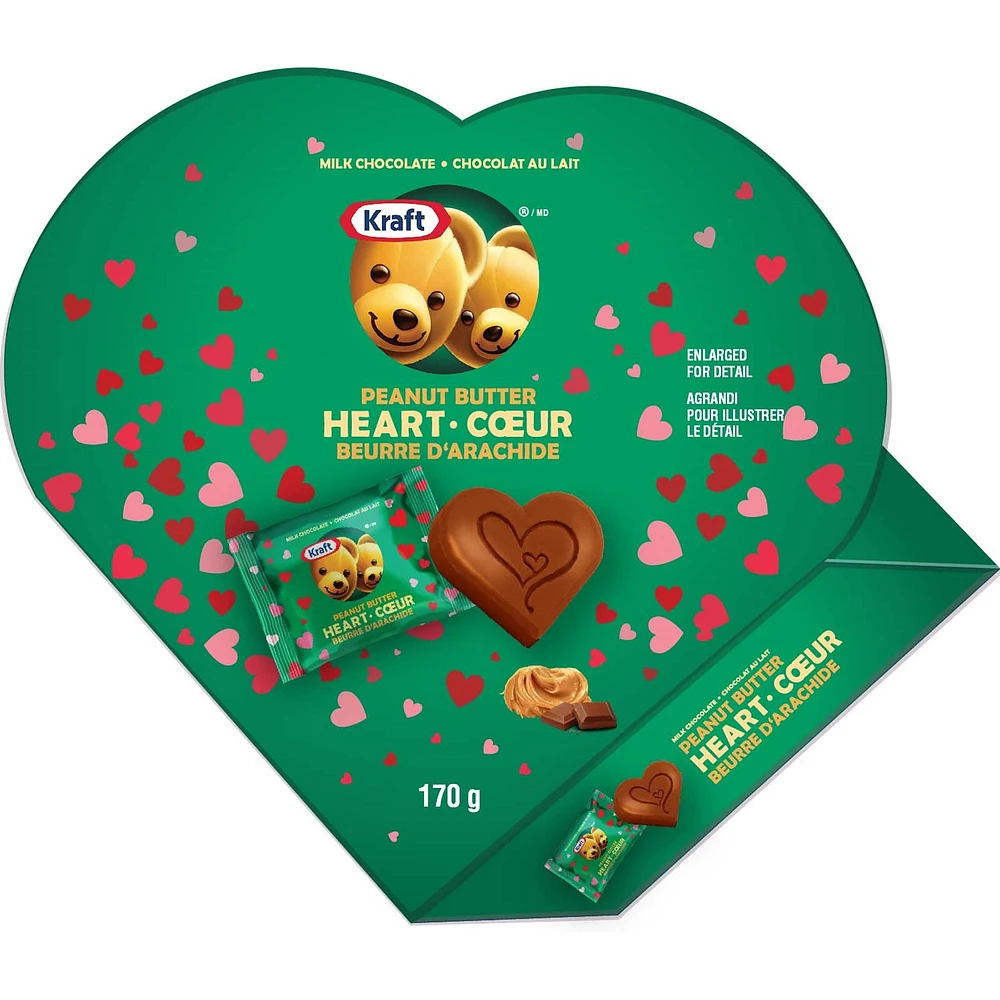 Kraft Milk Chocolate Peanut Butter Hearts Box 6ct/170gr