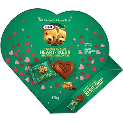 Kraft Milk Chocolate Peanut Butter Hearts Box 6ct/170gr