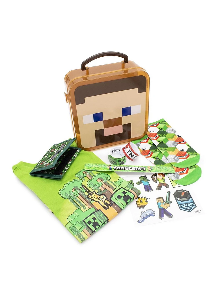 Loot Box Boy's Gift Set Minecraft T & Case L/XL, Loot Box