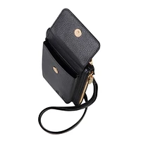 Habitu Universal Vegan Leather Crossbody Wallet - Black