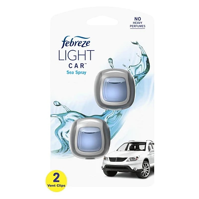 Assainisseur d’air éliminateur d’odeurs pour voiture sous forme de pince pour bouche d’air Febreze LIGHT, parfum Embrun marin