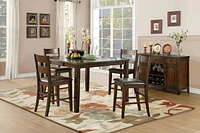 Topline Home Furnishings Burnish Espresso 5pc Counter-height Dining Set