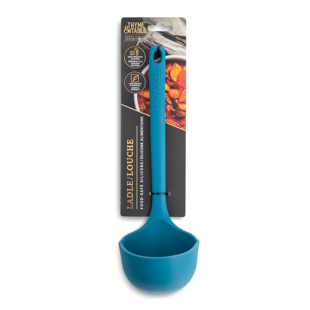 Thyme & Table Louche en Silicone Bleue