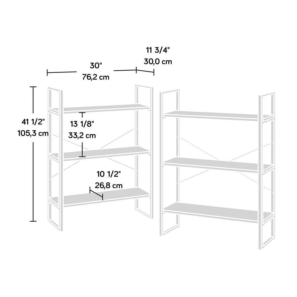 Sauder Walter Heights Bookcase, Blade Walnut, 433375