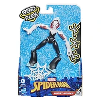 Marvel Spider-Man Bend and Flex  - Figurine flexible Ghost-Spider de 15 cm, incluant accessoire, pour enfants à partir de 6 ans