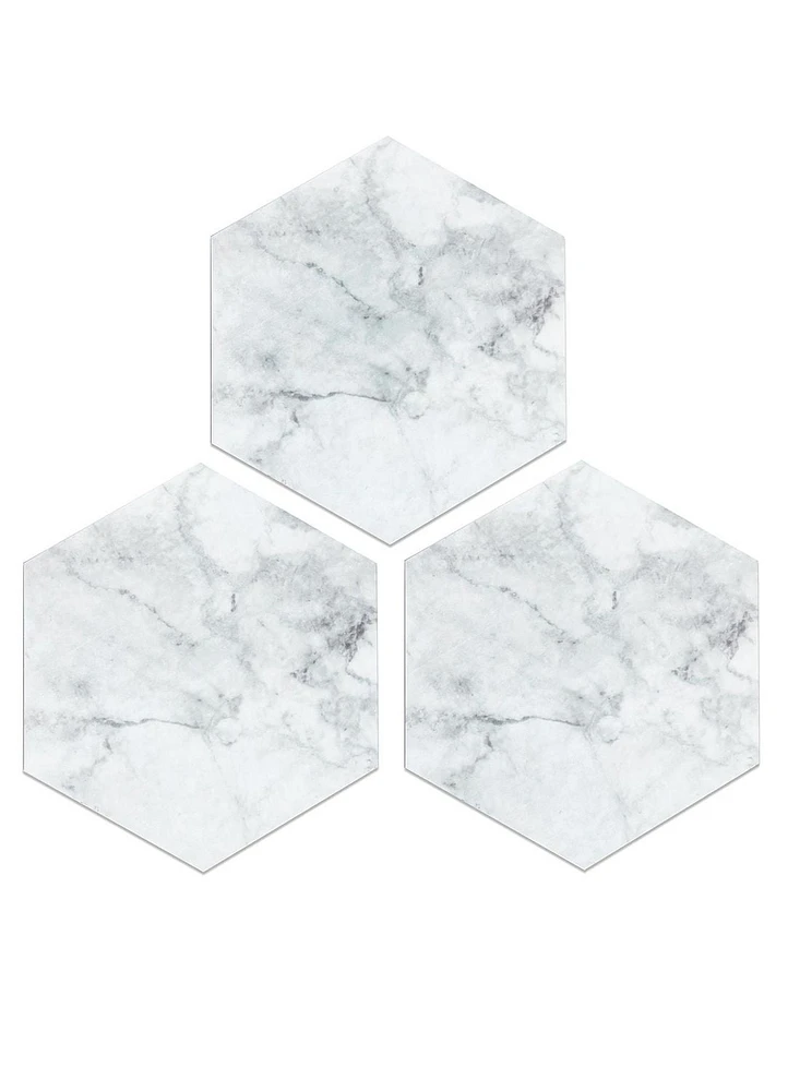 FloorPops Milena Peel and Stick Hexagon Floor Tiles Set of 20