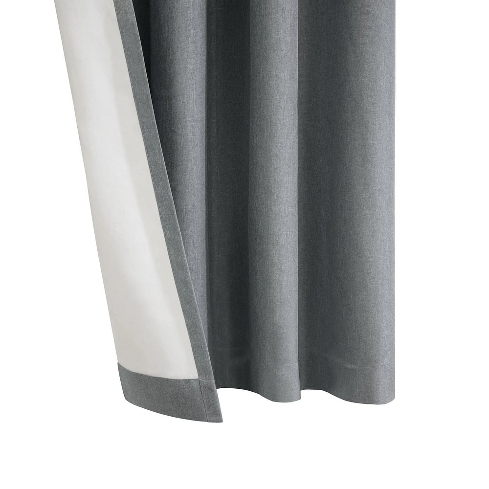 Loft Living Elba, panneau de rideau texturé à oeillets, 100% occultant 52" x 84", bleu