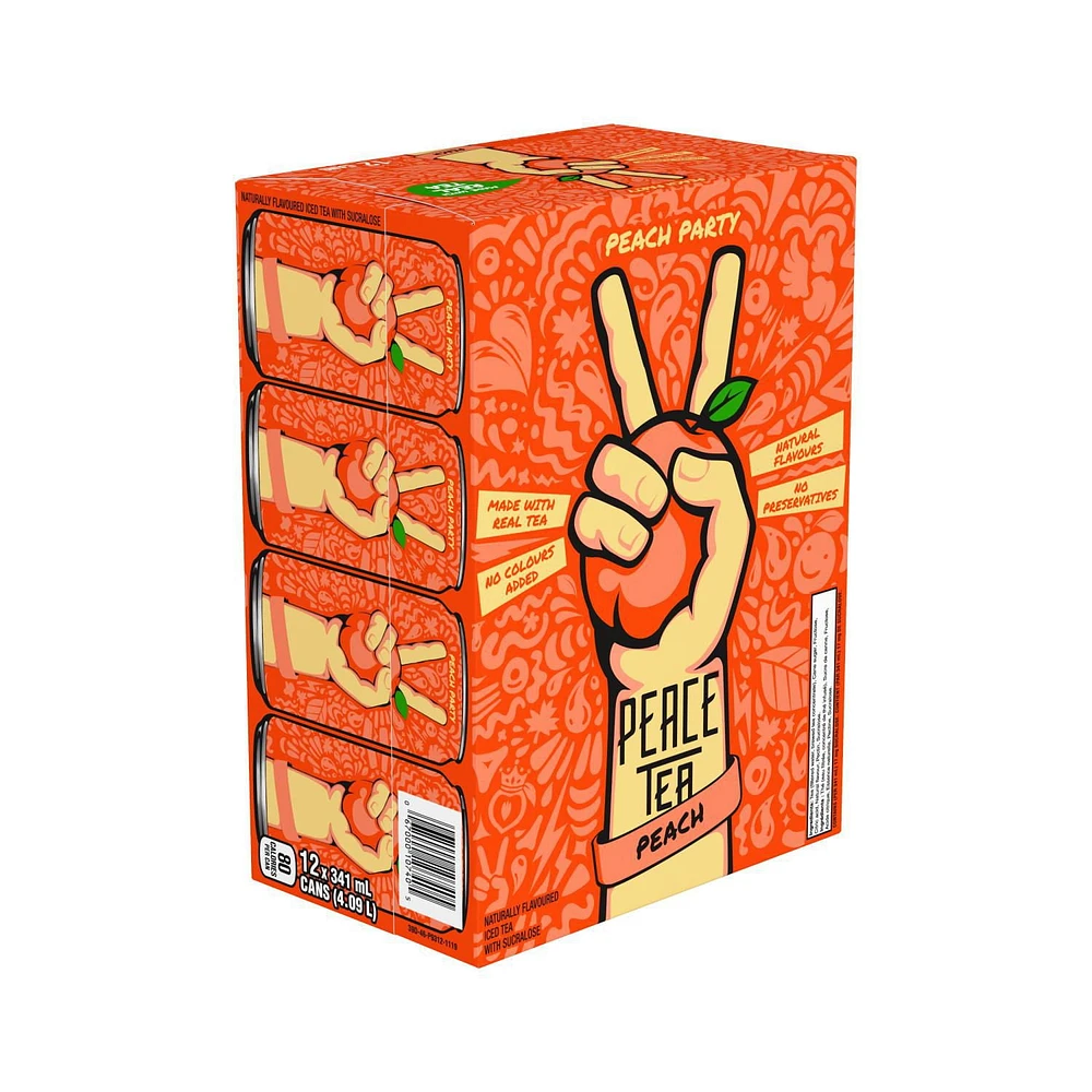 Peace Tea Peach Party Cans, 341 mL, 12 Pack, 12 x 341 mL