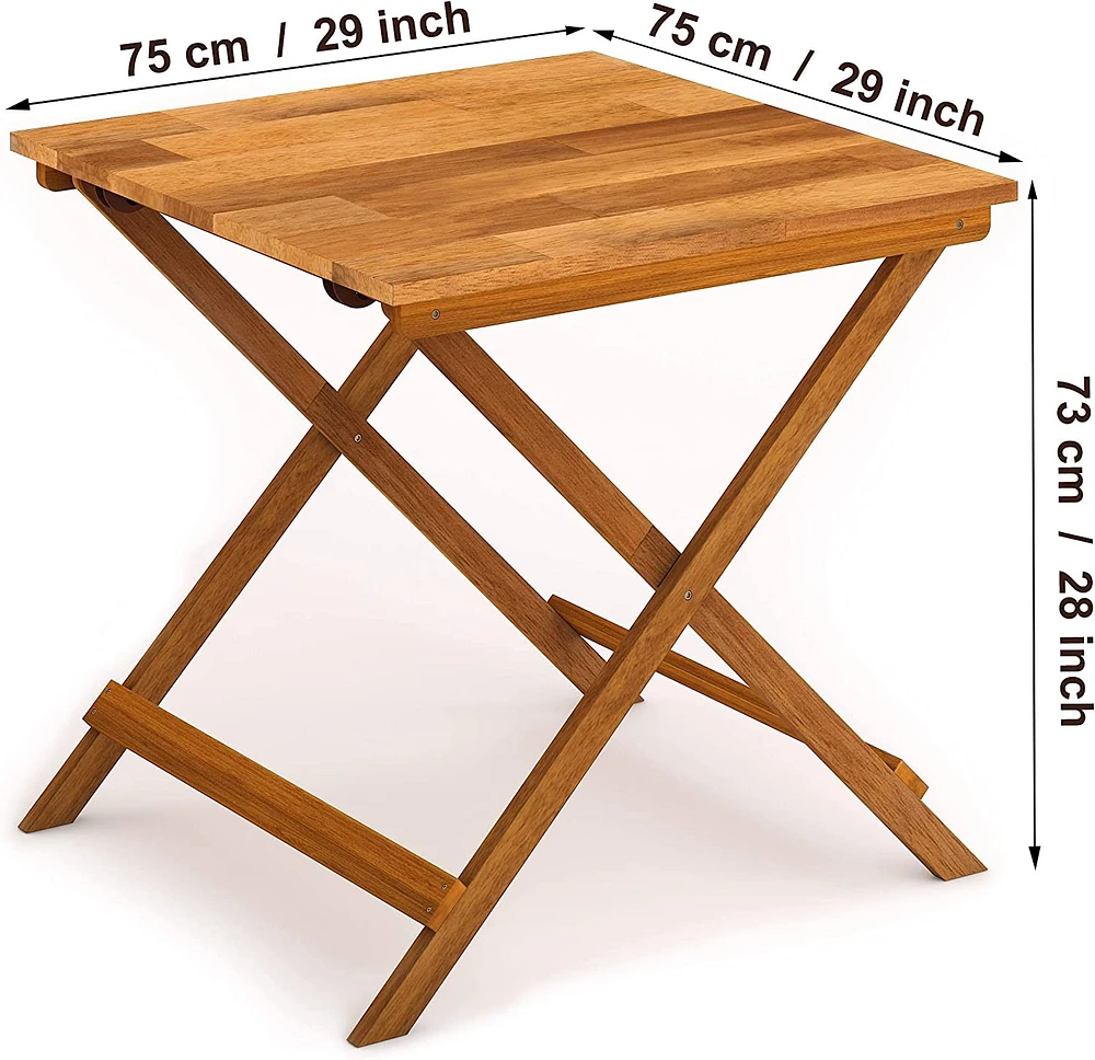 Table de bistrot pliante en acacia Sydne